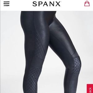 SPANX Faux Leather Quilted Legging